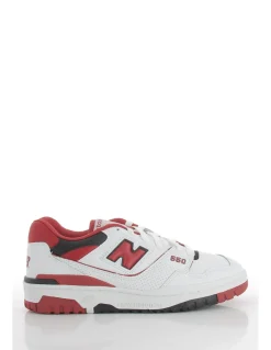 Outlet new balance Sneakers homme 550 cuir blanc/rouge