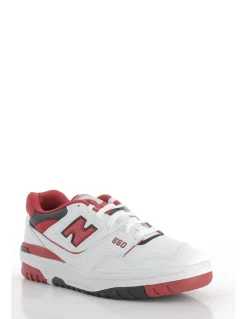 Outlet new balance Sneakers homme 550 cuir blanc/rouge
