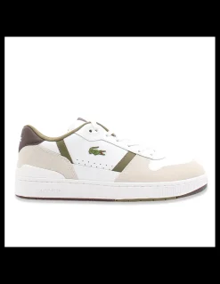 lacoste Sneakers Homme T-Clip Blanc et verts
