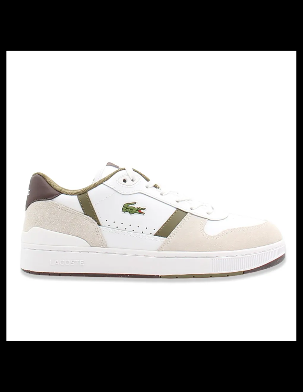 lacoste Sneakers Homme T-Clip Blanc et verts