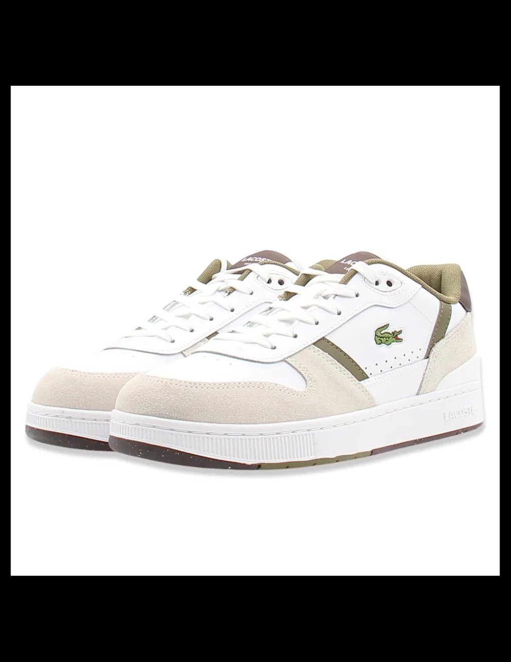 lacoste Sneakers Homme T-Clip Blanc et verts