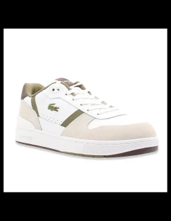 lacoste Sneakers Homme T-Clip Blanc et verts