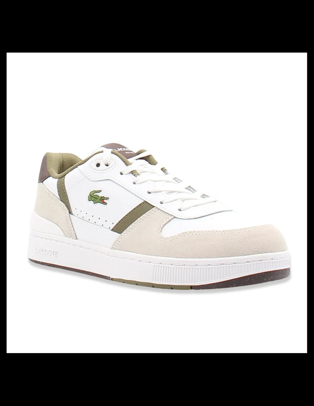 lacoste Sneakers Homme T-Clip Blanc et verts