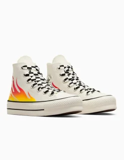New converse Sneakers Montantes Femme Ctas Lift Hi Toile Blanc Cassé