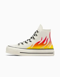 New converse Sneakers Montantes Femme Ctas Lift Hi Toile Blanc Cassé