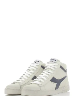 Discount diadora Sneakers montantes mixte game l hi waxed cuir blanc/bleu