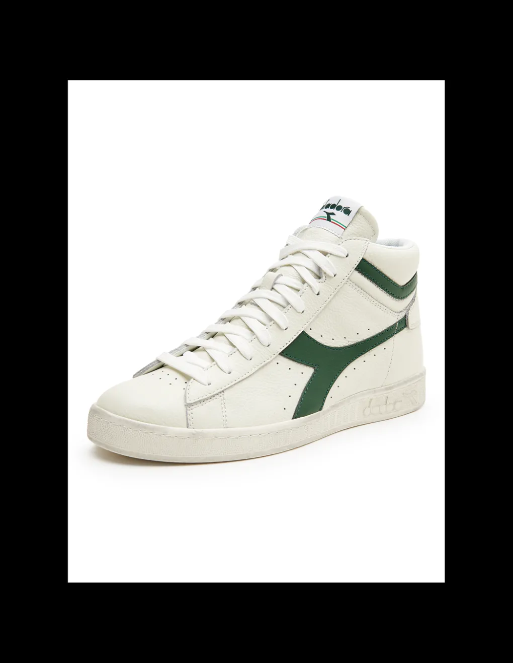 Hot diadora Sneakers montantes mixte game l hi waxed cuir blanc/vert