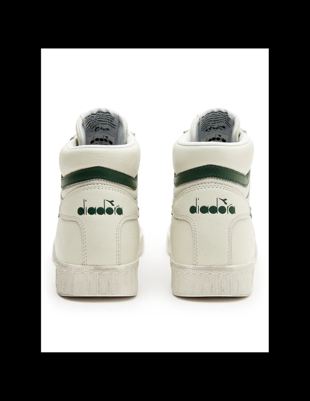 Hot diadora Sneakers montantes mixte game l hi waxed cuir blanc/vert