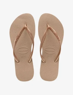 havaianas Tongs Femme Slim Rose Dorée