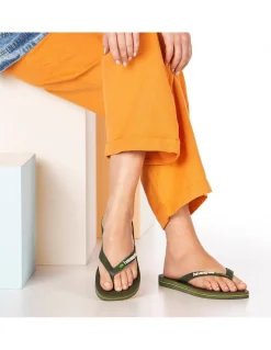 New havaianas Tongs Homme Brasil Logo Vert Olive